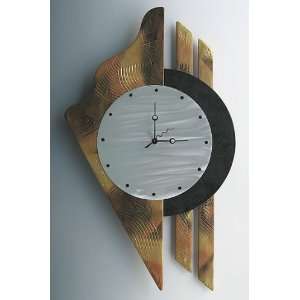  Contemporary Metal Wall Art Clock, Brushed Aluminum Face 