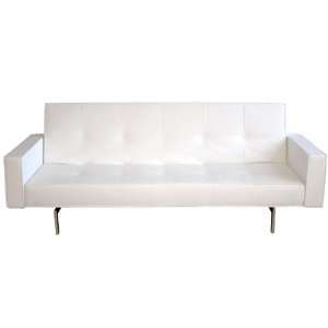  Wholesale Interiors White Vinyl Convertible Sofa Bed 