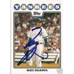  Kei Igawa Signed New York Yankees 2008 Topps Card 