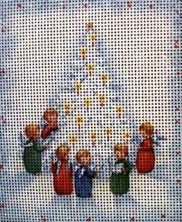 Needlepoint canvas Christmas Tree & Small Angels  
