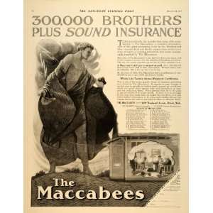 1917 Ad Maccabee Insurance Woodward Avenue Detroit   Original Print Ad