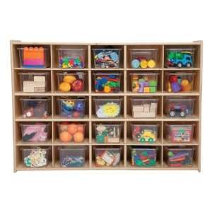    25 Tray Wooden Storage Unit Assembled and with Clear Trays: Baby