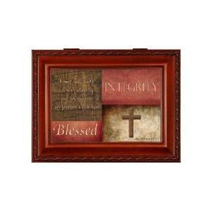  Wood Grain Blessed Integrity Music Box Plays Great Is Thy 