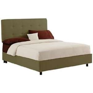  Sage Microsuede Tufted Bed (Full)