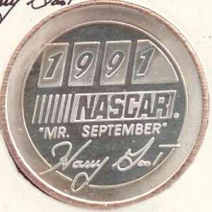 Silver Round NASCAR Driver Harry Gant September Bandit .999 One Ounce 
