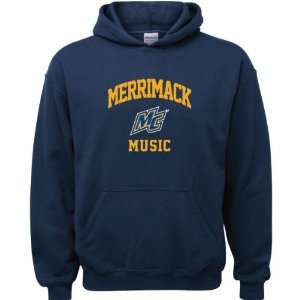  Merrimack Warriors Navy Youth Music Arch Hooded Sweatshirt 