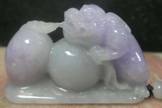 Lavender 100% Natural A JADE Jadeite PENDANT Dragon Pi Xiu Coin