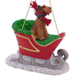  Airedale Sleigh Dog Christmas Ornament: Home & Kitchen