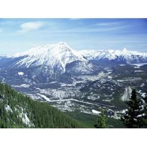  City of Banff from Sulphur Mountain, Alberta, Rockies 