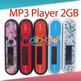 USB 2.0 Fashion Digital 2GB 2 GB LCD Colorful MP3 Music Player USB 