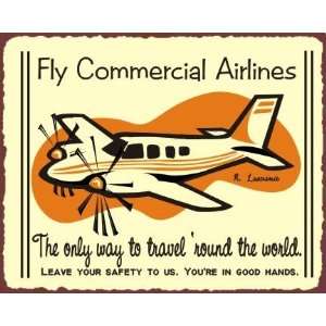  Commercial Airlines Vintage Metal Art Airplane Aviation Tin Retro 