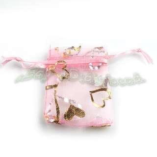 250x Wholesale Pink Organza Gift Packaging Bags Wedding Favor 5*7cm 
