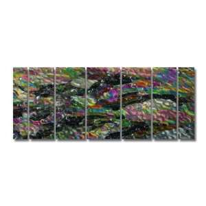  138x48 Abstract painting on metal wall art by artist Ash 