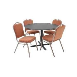  42 Round Table and 4 Hotel Stackers Set   TBR42GYSC99BZC 