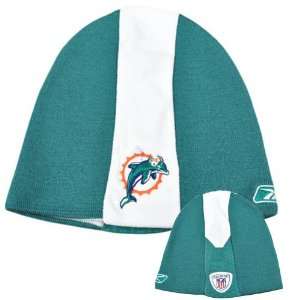  NFL Reebok Rbk Miami Dolphins Aqua White Knit Winter Hat 