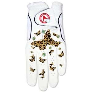  Qglove Golden Leopard Butterfly Ladies Golf Gloves For 