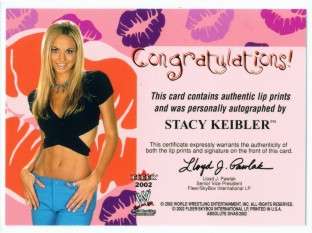 STACY KEIBLER SIGNED WITH A KISS 27/50 ABSOLUTE DIVAS  