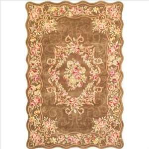  Providence Mocha Floral Savonnerie Rug Size 5 x 8