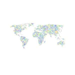  Wallpaper 4Walls Maps Peace and Love World Map teal Green 