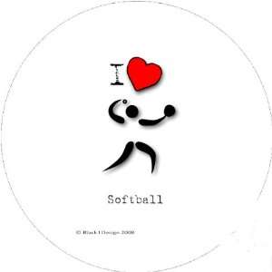  I Love Softball 2.25 inch (58mm) Round Fridge Magnet