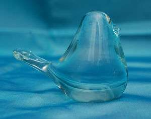 Napcoware Crystal Art Glass Wren Bird Paperweight  