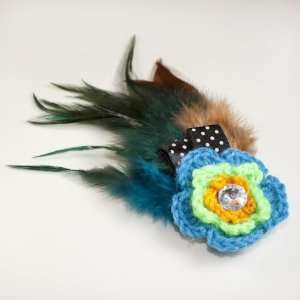  Knit Crocheted and Feather Hair Clip Beauty