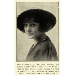  1914 Print Ann Murdock Stage Acting Silent Film Actress 