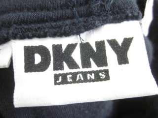 You are bidding on a DKNY JEANS Black Velour Hooded Zip Up Jacket in a 