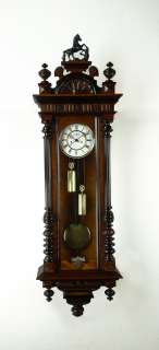 Beautiful Antique German Mueller Schlenker 2 weight wall clock at 1900 