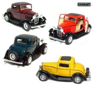  Set of 4: 5 1932 Ford 3 Window Coupe 1:34 Scale (Green 