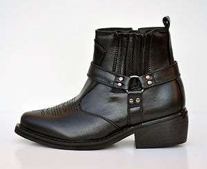   Cowboy Boots Shoes Western PU Leather Zipper Sizes Fine Workmanship