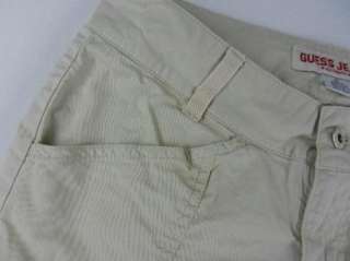GUESS Beige Stretch Cotton Cropped Capri Pant Womens Sz 25 26 28/15 
