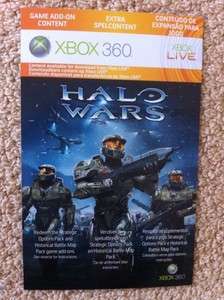 HALO WARS DLC Packs CODE Xbox 360 *NEW*  
