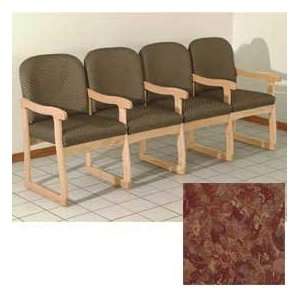  Quadruple Sled Base Chair W/ Arms   Light Oak/Rose Water 