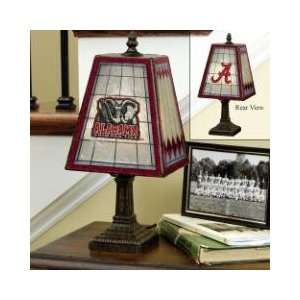   ART GLASS TABLE LAMP (14 Tall with 7 Wide Glass Shade): Sports