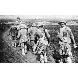 Canadian Scots Guards Transporting a Wounded German Prisoner 8 1/2 X 