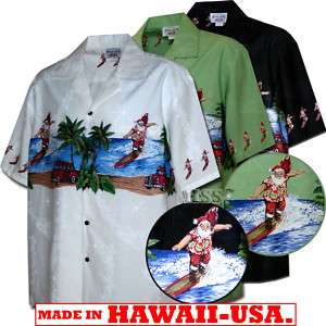 440 3652 Christmas Surf Santa Hawaiian Shirts NEW M 2XL  