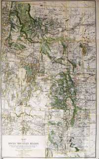 Big Rocky Mountains Forest Map 1885 Indian Reservations  