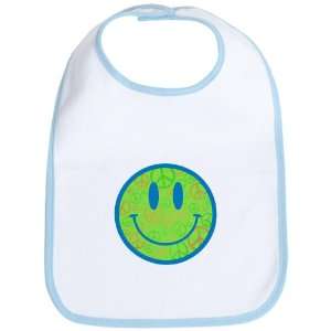    Baby Bib Sky Blue Smiley Face With Peace Symbols: Everything Else