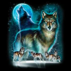 Wolf Shirts Wolves & Moonlight Wolf T Shirt Tee Hoodie Long Sleeve 