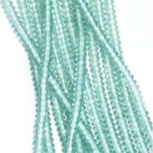 WHOLESALE Czech Glass 4mm Rondelle Beads   1 Mass   Lt Prairie Green 