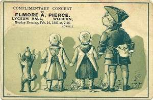 LYCEUM HALL, WOBURN, MA, BOSTON, ELMORE PIERCE CONCERT AD, VICTORIAN 