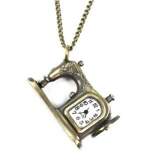   ? Sewing Machine Lovely Style Delicate Design Pocket Watch with Chain