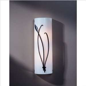  Sconce with Forged Leaf Finish Natural lron, Shade Color Ivory Art