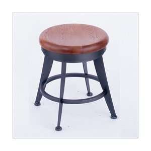 Oak   Painted White Holland Bar Stool Co. Laser 18 High Wooden Round 