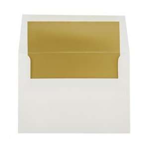  A7 Lined Envelopes   White Gold Lined (50 Pack): Arts 