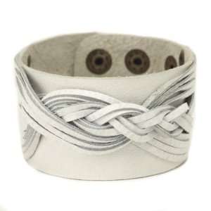  White women celtic irish leather bracelet wristband by 