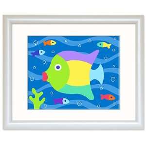   Collection  Kids Wall Art w White Wood & Glass Frame