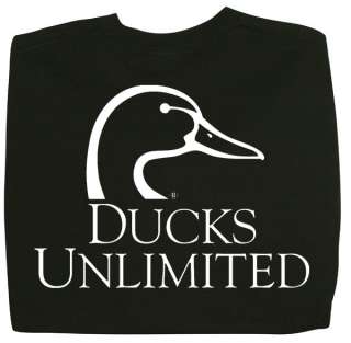 Ducks Unlimited Long Sleeve Crewneck T Shirt DUCKS LOGO Black NWT 