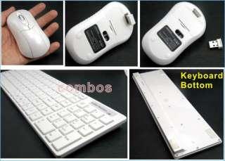 4GHz wireless ultra thin keyboard mouse combos White  